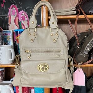 EMMA FOX Elegant Beige Leather Handbag NEW WITHOUT TAGS!